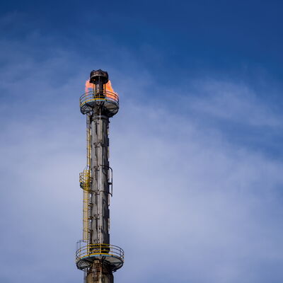 Controlled flaring of<br>excess gas volumes,